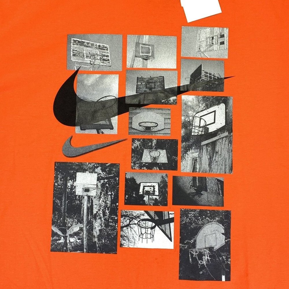 The Nike Tee Photo Basketball Hoops T-Shirt - Men's X-large Orange Or White